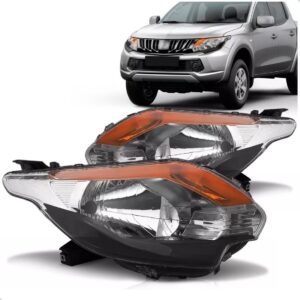 Par Farol L200 Triton 16 A 23 Mascara Negra Sinaleira Ambar