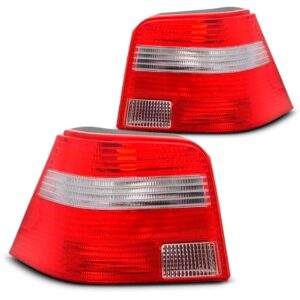 Par Lanterna Traseira Golf 1998 A 2006 Com Pisca Cristal Bicolor