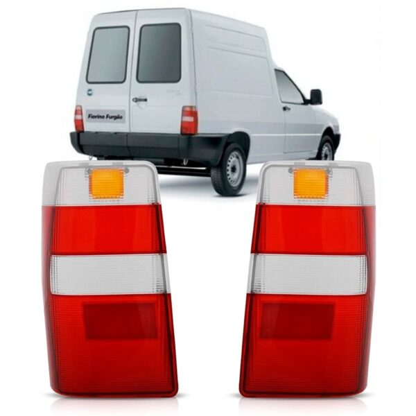 Jogo Lente Sinaleira Traseira Fiorino 2004/09 Plástico Carto Bicolor