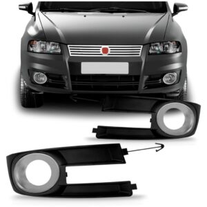 Par Moldura Milha Stilo 2008 A 2009 Com Furo Cromado Preto Ambos Os Lados