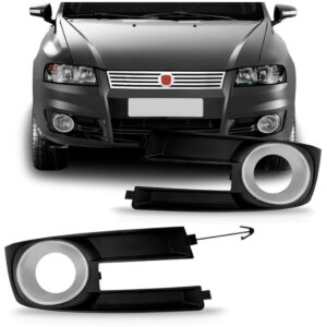 Par Moldura Milha Stilo 2008 09 10 11 2012 Com Furo Prata Preto