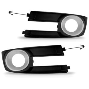 Par Moldura Milha Stilo 2008 09 10 11 2012 Com Furo Prata Preto