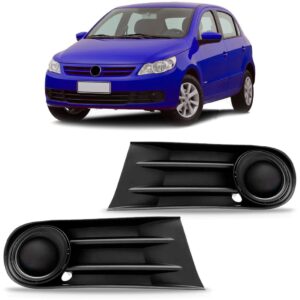 Par Moldura Milha Gol G5 2009 2010 2011 2012 Sem Furo Preto