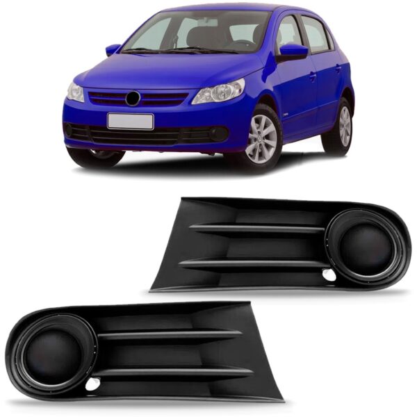 Par Moldura Milha Gol G5 2009 2010 2011 2012 Sem Furo Preto