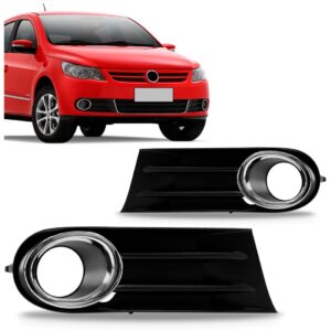 Par Moldura Milha Gol G5 2009 A 2012 Com Furo Aro Cromado Preto Ambos Os Lados