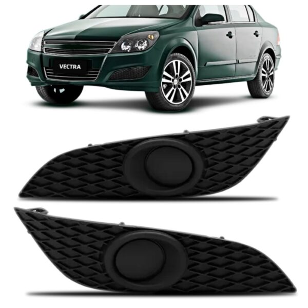 Par Tampa Farol Milha Vectra 2009 2010 2011 2012 Fechada - Preto - Ambos Os Lados