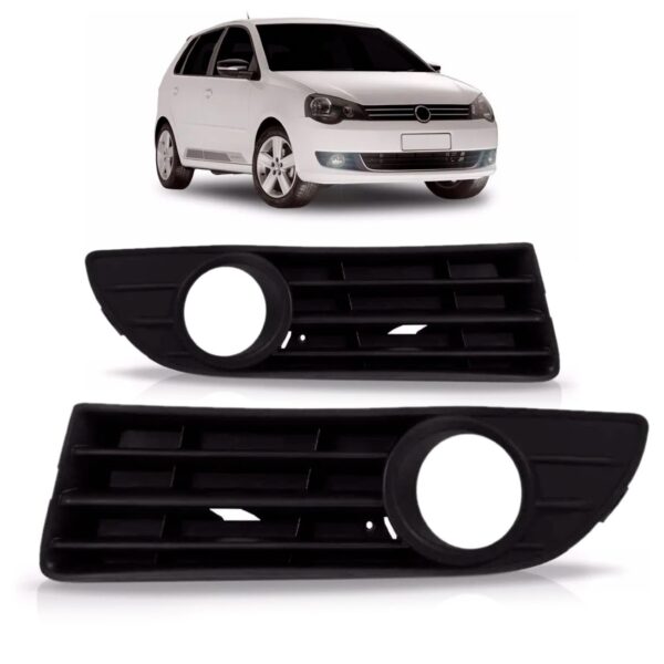 Jogo Moldura Milha Polo 2007 2008 2009 2010 2011 C/furo Pret - Preto - Ambos Os Lados