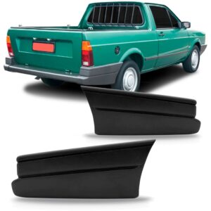 Par Ponteira Parachoque Traseiro Saveiro 1993 A 1997 Preto