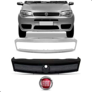 Tela Frontal Palio 2004 A 2011 Com Emblema E Moldura Cromada Plástico