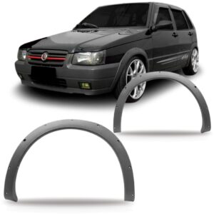 Par Alargador Vão Roda Dianteiro Uno Way 2004 A 2010 Cinza