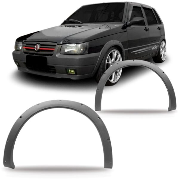 Par Alargador Vão Roda Dianteiro Uno Way 2004 A 2010 Cinza