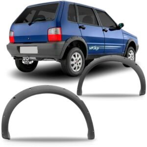 Par Alargador Vão Roda Traseiro Uno Way 2004 A 2010 Cinza