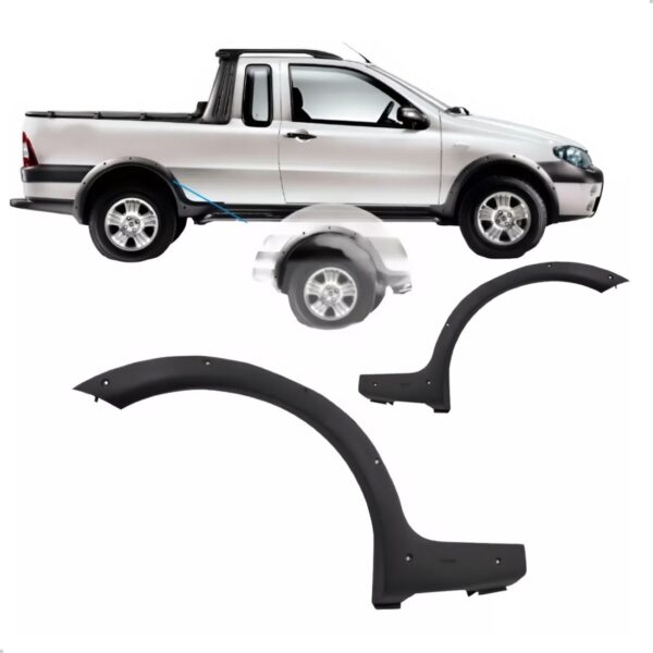 Par Moldura Paralama Strada Weekend 1998 A 2000 Traseiro