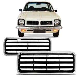 Par Grade Moldura Radiador Chevette 1978 79 80 81 1982 Prata Preto