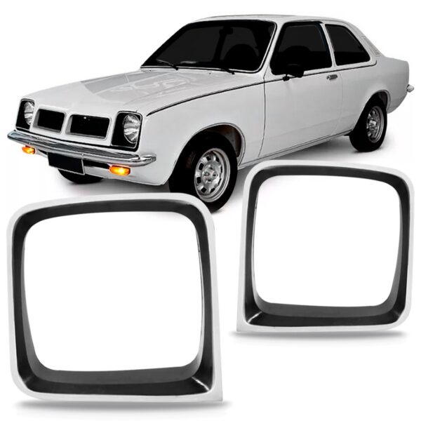 Par Aro Moldura Farol Chevette 1981 A 1982 Preto C/ Garantia