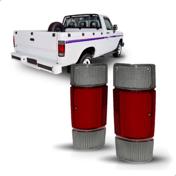 Par Lente Lanterna Traseira D20 1985 Á 1996 Fumê