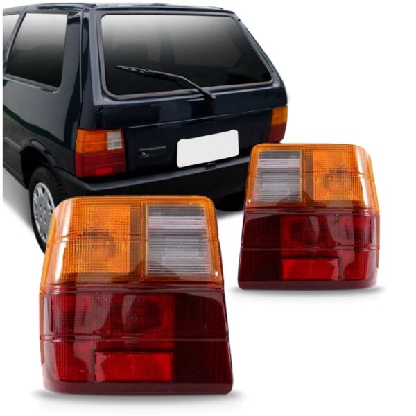 Par Lente Da Lanterna Uno 1984 A 2003 Tricolor Acrilico Tricolor