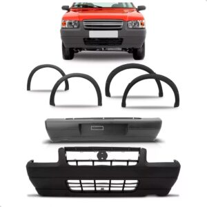 Kit Envolvente + Molduras Para Fiat Uno 2004 2005 Preto
