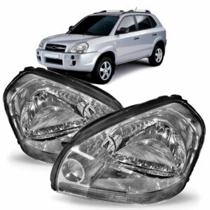 Par Farol Tucson 2005 A 2016 Cromado Sinaleira Cristal