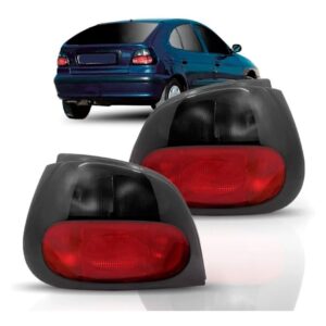 Par Sinaleira Traseira Megane 96 97 98 99 Hatch Fumê Ambos Lados Vermelho