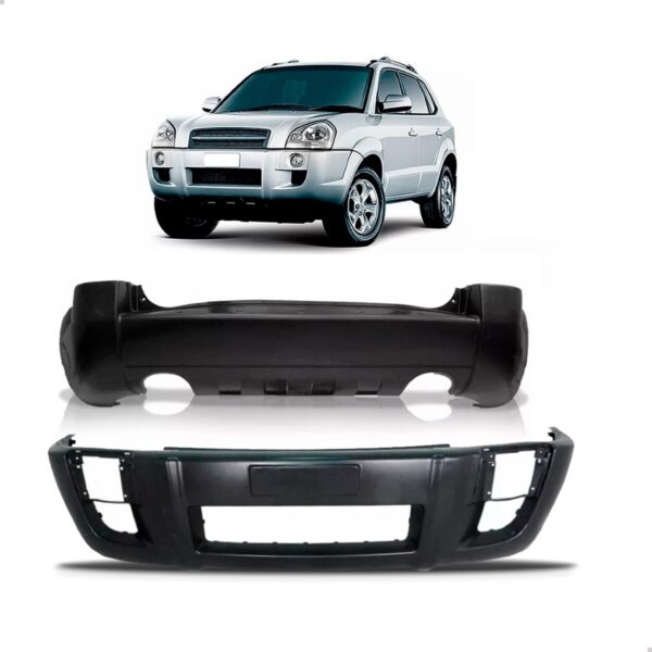 Kit Parachoque Dianteiro E Traseiro Tucson 06 Cil. 2005 A 17 Preto