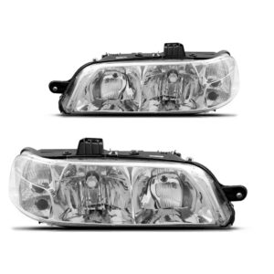 Par De Farol Palio 2001 2002 2003 Carcaça Preta Lente Lisa