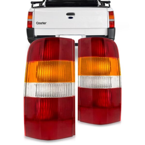 Par Sinaleira Traseira Courier 96 A 09 Tricolor Com Chicote. Vermelho
