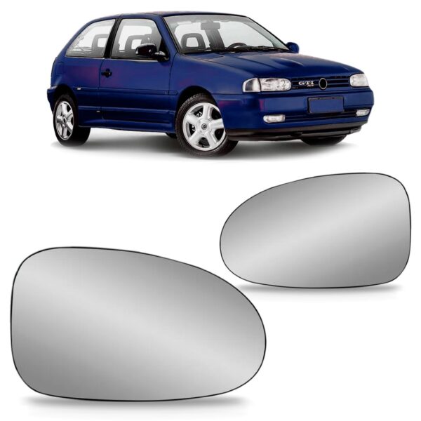 Jogo Lente Espelho Retrovisor Gol 1995 96 97 98 1999 Prata
