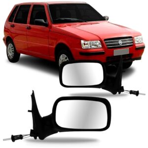 Par Retrovisor Uno Fire 4 Portas 2001 A 2004 Com Controle