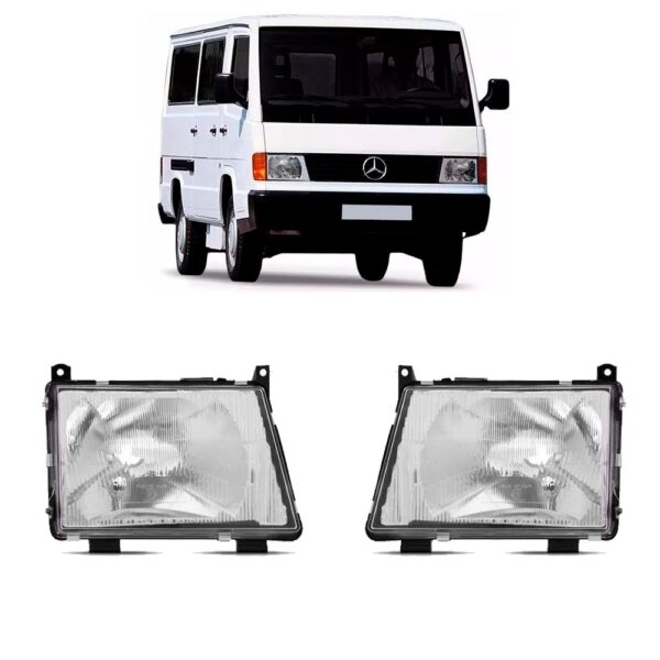 Par Farol Mercedes Mb 180 1991 1992 1993 1994 1995 Cromado. Direito E Esquerdo