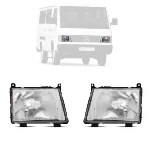 Par Farol Mercedes Mb 180 1991 1992 1993 1994 1995 Cromado. Direito E Esquerdo