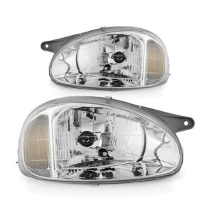 Par Farol Corsa Carcaça Cinza Cromado 2000 2001 2002