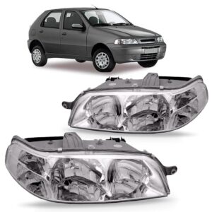 Par Farol Fiat Palio 2001 2002 2003 Carcaça Cinza