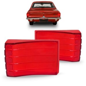 Par Lente Da Sinaleira Traseira Opala 1969 A 1974 Vermelha Vermelho