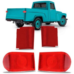 Kit Lente Lanterna Traseira Rural F75 1960 A 1979 Vermelha Vermelho
