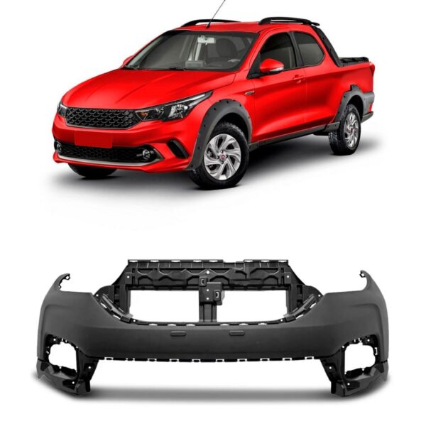 Parachoque Dianteiro Preto Liso Strada 2020 2021 2022 Preto