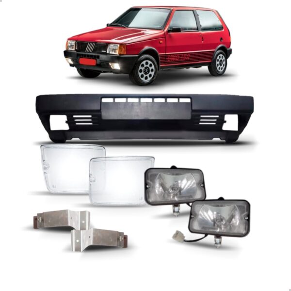 Parachoque Dianteiro Uno 1.5 R Com Milha Kit 1a Linha  Preto