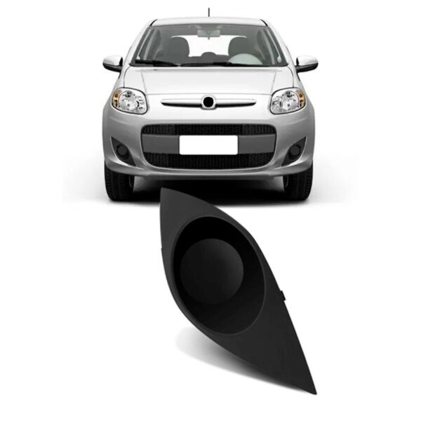 Grade Moldura Milha Palio 2012 13 14 15 2016 Sem Furo Cinza Lado Direito