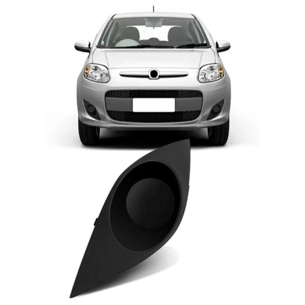 Grade Moldura Milha Palio 2012 13 14 15 2016 Sem Furo Cinza Lado Esquerdo