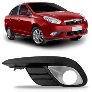 Moldura Farol Milha Grand Siena 2012 A 2016 Com Furo Cinza Lado Esquerdo