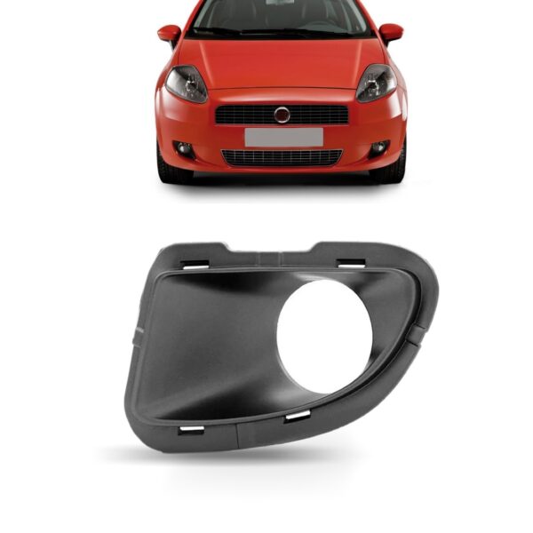 Tela Moldura Milha Punto 07 08 09 10 11 2012 Com Furo Cinza Lado Esquerdo