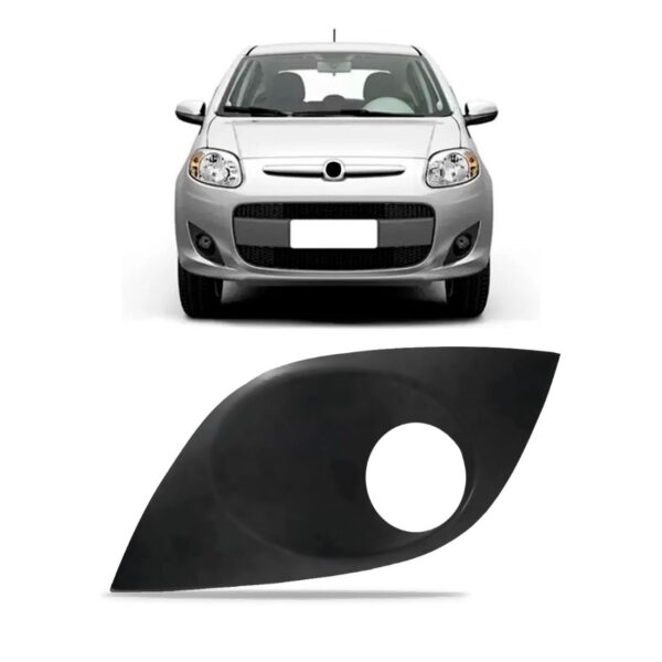 Grade Moldura Milha Palio 2012 13 14 15 2016 Com Furo Preto Lado Esquerdo