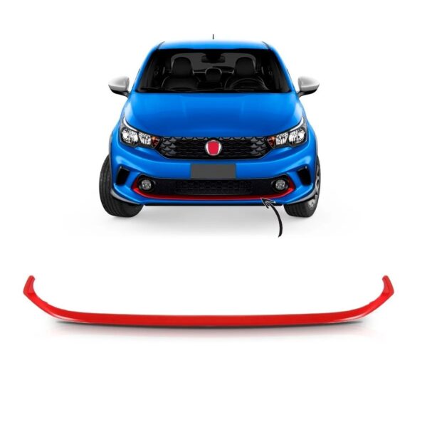 Friso Moldura Inferior Grade Fiat Argo 2018 19 2020 Vermelho