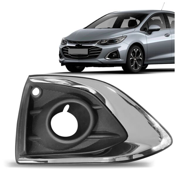 Moldura Milha Cruze 2020 A 2022 Furo Sensor Moldura Cromada Lado Direito