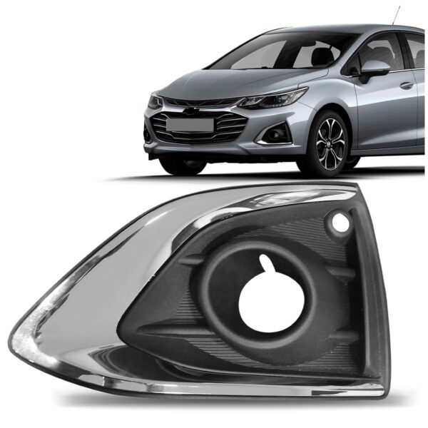 Moldura Milha Cruze 2020 A 2022 Furo Sensor Moldura Cromada Lado Esquerdo