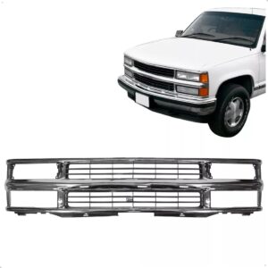 Tela Frontal Radiador Silverado 97 98 1999 2000 2001 Cromada Cromada