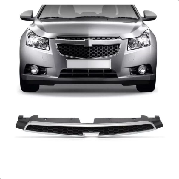 Grade Superior Cruze 2010 A 2012 Com Moldura Cromada Liso