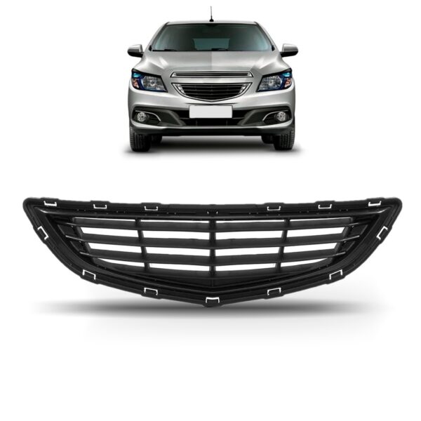 Grade Radiador Inferior Onix Prisma Lt 2013 A 2016 Preto