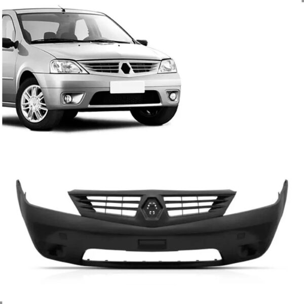 Parachoque Dianteiro Renault Logan 2007 2008 2009 1a Linha  Preto