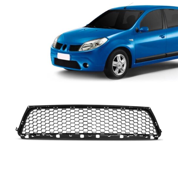 Grade Central Parachoque Sandero 2008 2009 A 2011 1a Linha Preto